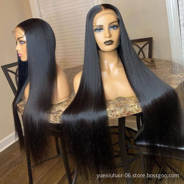 Raw Silky Straight 4*4 13*4 150% 180% 200% Density Brazilian Virgin Hair 10-30 Inches Wigs